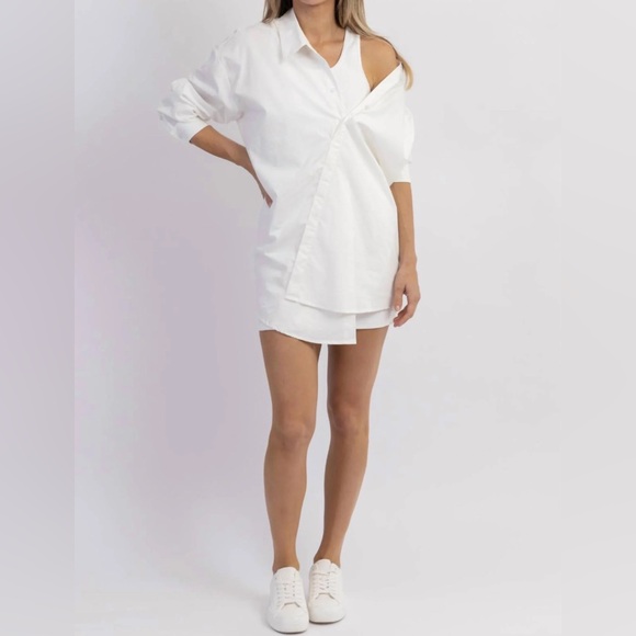 NWT Mable SERENA ASYMMETRIC LAYERED SHIRT DRESS small - Picture 2 of 13